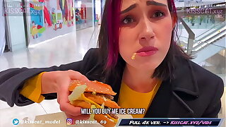 Risky Blowjob in Fitting Room for Big Mac - Public Legate PickUp & Lady-love Student in Mall / Kiss Make fun of